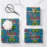 Tropical Christmas Palm Tree Pattern Wrapping Paper Sheet<br><div class="desc">Wrapping paper sheets with a seasonal holiday image. A tropical palm tree decorated in festive lights with a star on top. A giant red and white candy cane sticking out of the sand. Christmas presents under the tree. Whimsical and fun.</div>