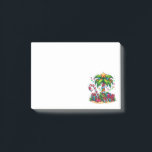 Tropical Christmas Palm Tree Post-it Notes<br><div class="desc">Sticky notes with a seasonal holiday image. A tropical palm tree decorated in festive lights with a star on top. A giant red and white candy cane sticking out of the sand. Christmas presents under the tree. Whimsical and fun.</div>