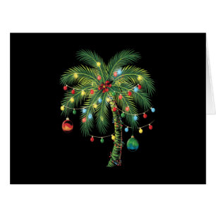 Tropical Christmas Palm Tree with Lights and Ornam