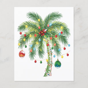 Tropical Christmas Palm Tree with Lights and Ornam