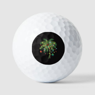 Tropical Christmas Palm Tree with Lights and Ornam Golf Balls