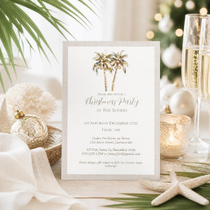 Tropical Christmas Palm Trees Holiday Invitation
