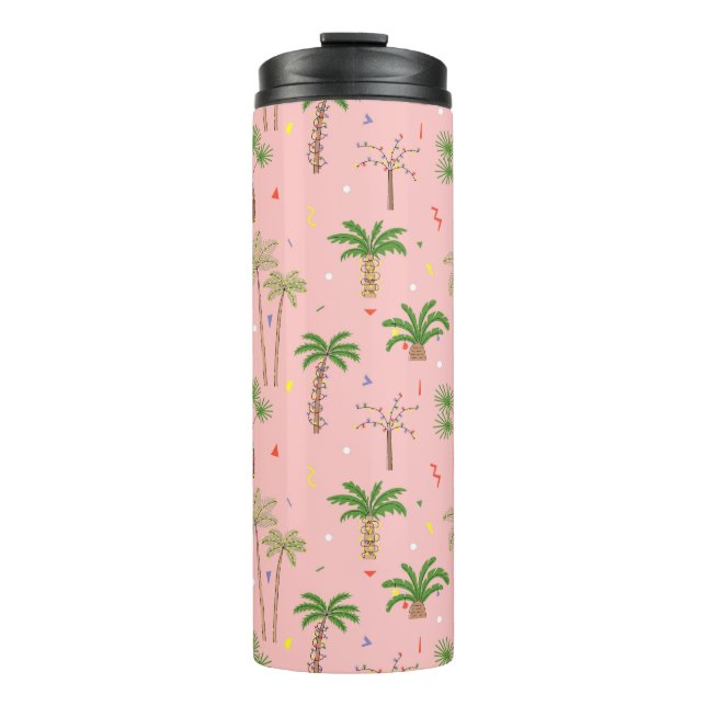 Tropical Christmas Palm Trees Pattern Thermal Tumbler (Front)