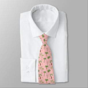 Tropical Christmas Palm Trees Pattern Tie