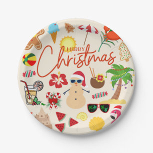 Tropical Christmas Paper Plate