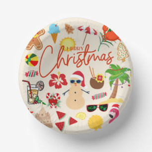 Tropical Christmas Paper Plate