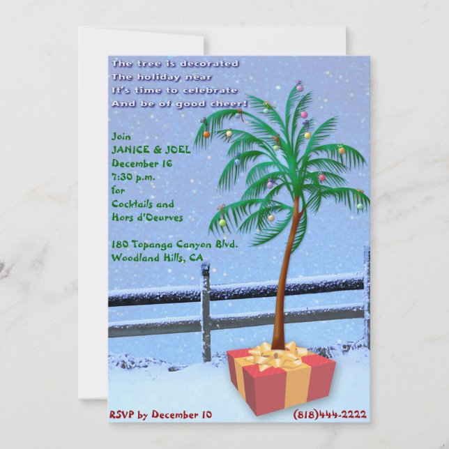 Tropical Christmas Party Invitation (Front)