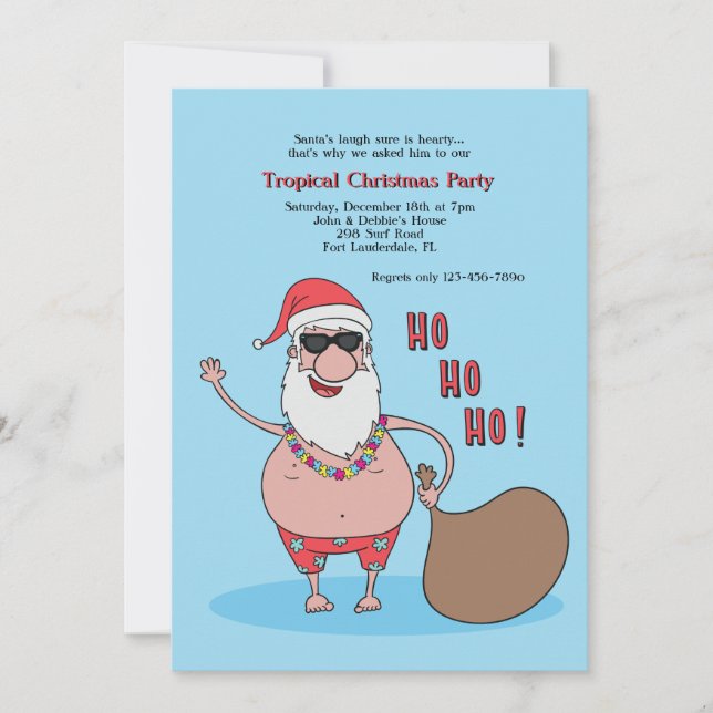 Tropical Christmas Party Invitation (Front)