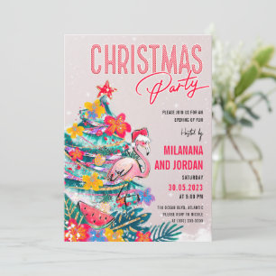 Tropical Christmas Party Invitation Card