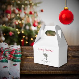 Tropical Christmas Party Palm Trees Beach  Favour Box