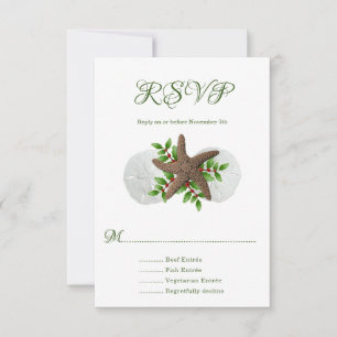 Tropical Christmas Party RSVP Starfish Enclosure Card