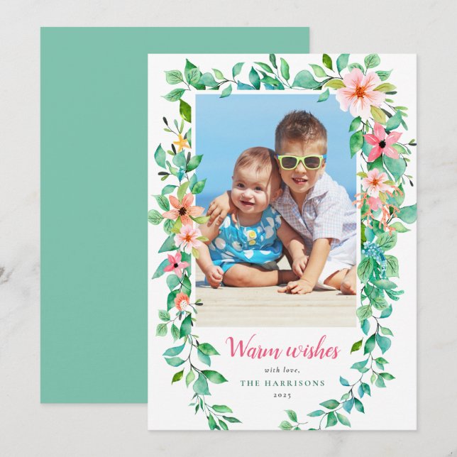 Tropical Christmas Photo Card (Front/Back)
