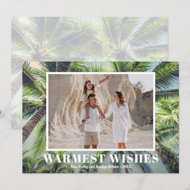 Tropical Christmas Photo Holiday Card (Front/Back)
