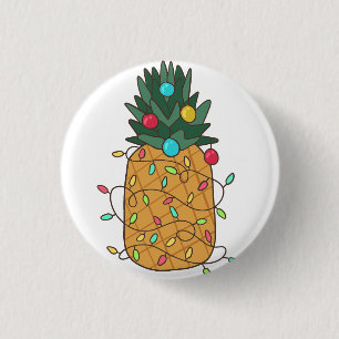 Tropical Christmas Pineapple 3 Cm Round Badge