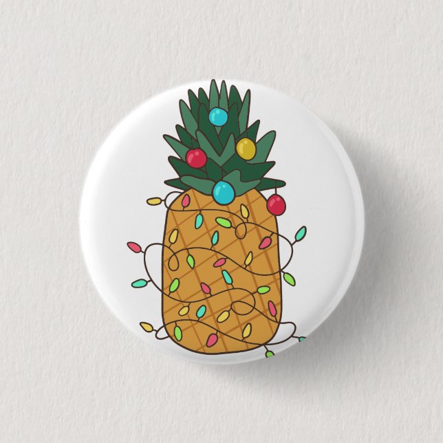 Tropical Christmas Pineapple 3 Cm Round Badge (Front)