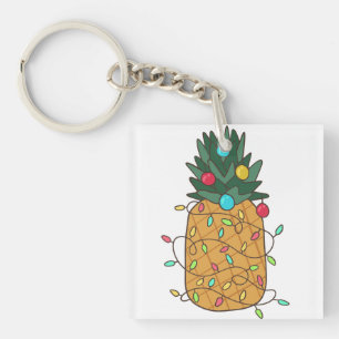 Tropical Christmas Pineapple Key Ring