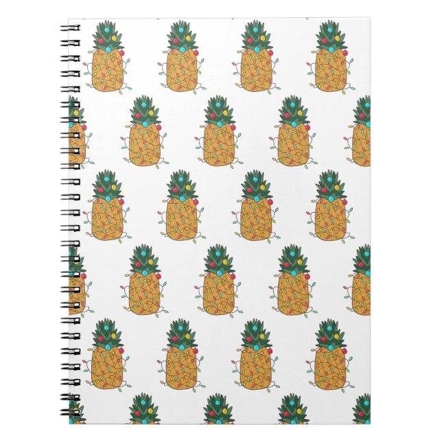 Tropical Christmas Pineapple Notebook (Front)
