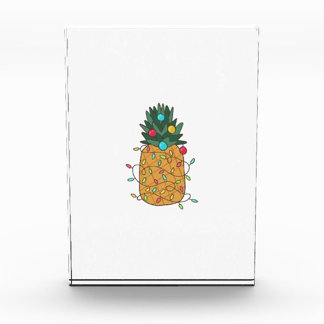 Tropical Christmas Pineapple Photo Block (Front)