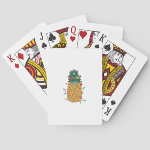 Tropical Christmas Pineapple Playing Cards