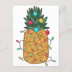 Tropical Christmas Pineapple Postcard