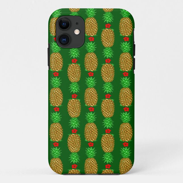Tropical Christmas Pineapple Warm Xmas Holiday Gre Case-Mate iPhone Case (Back)