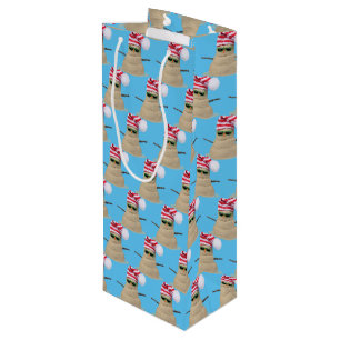Tropical Christmas sand snowman with sunglasses Wine Gift Bag