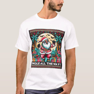 Tropical Christmas Santa Fun Men's T-Shirt
