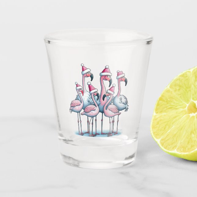 Tropical Christmas Shot Glass (Front)