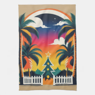 Tropical Christmas Tea Towel
