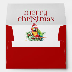 Tropical Christmas Theme Retro Text Envelope