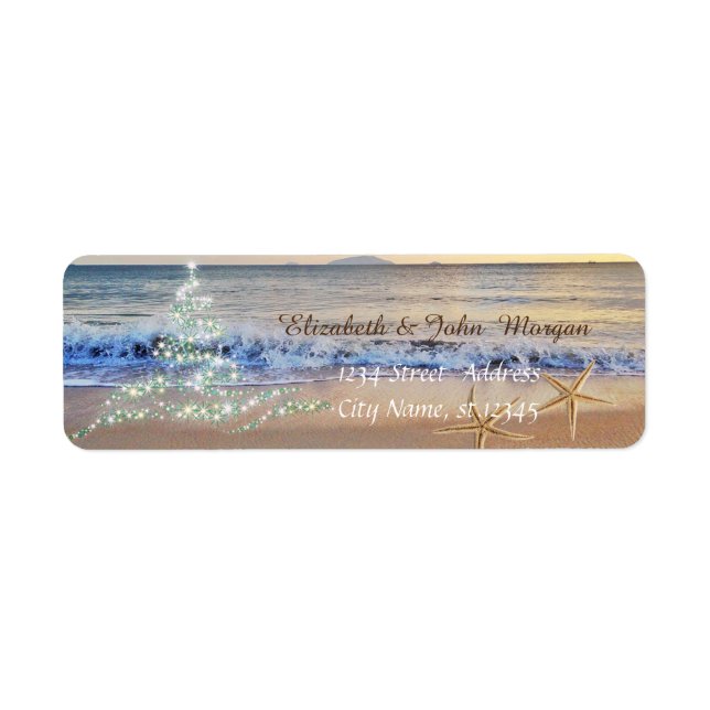 Tropical,Christmas Tree,Beach,Starfish  Holiday (Front)