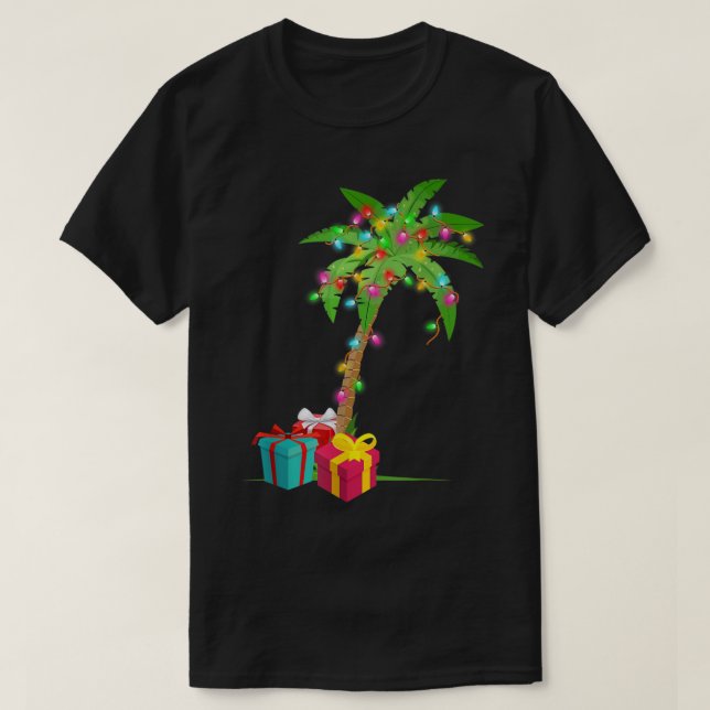 Tropical Christmas Tree | Festive Palm Design T-Shirt (Design Front)