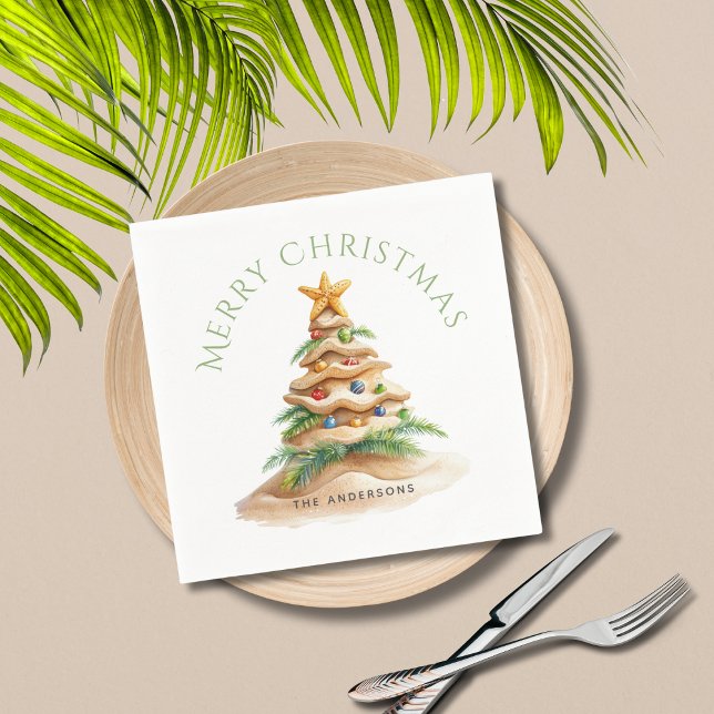 Tropical Christmas Tree  Napkin (Creator Uploaded)