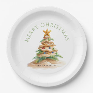 Tropical Christmas Tree Paper Plate