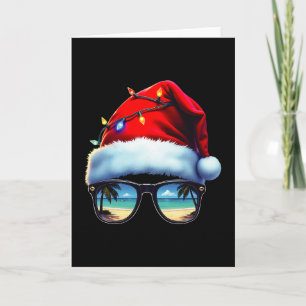 Tropical Christmas Vibes Beach Holiday Santa Card