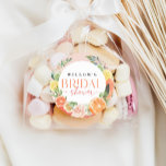 Tropical Citrus Bridal Shower Favour Classic Round Sticker<br><div class="desc">This tropical citrus design features modern elegant fonts (easily change the colours!) and a bouquet of blush florals and tropical citrus fruit including lemon,  lime,  orange,  grapefruit,  and papaya! See the entire collection for more matching items!</div>