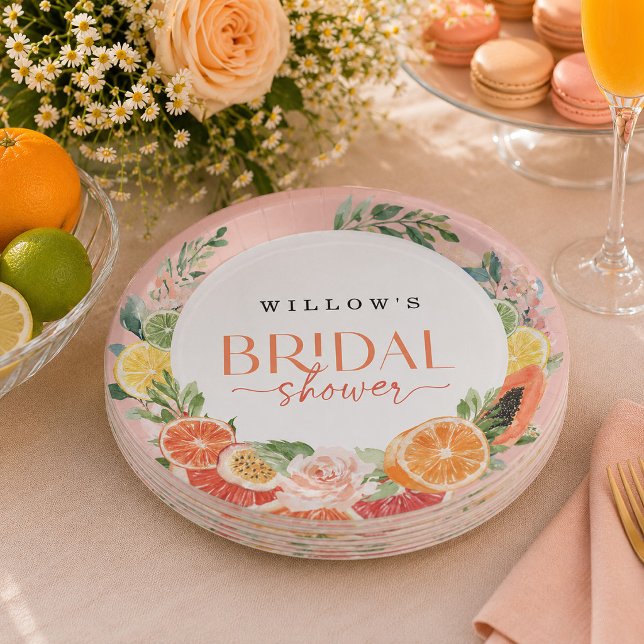Tropical Citrus Bridal Shower Favour Plate (Creator Uploaded)