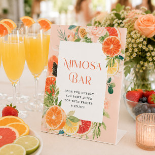 Tropical Citrus Bridal Shower Mimosa Bar Sign