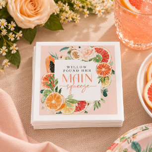 Tropical Citrus Bridal Shower Napkin