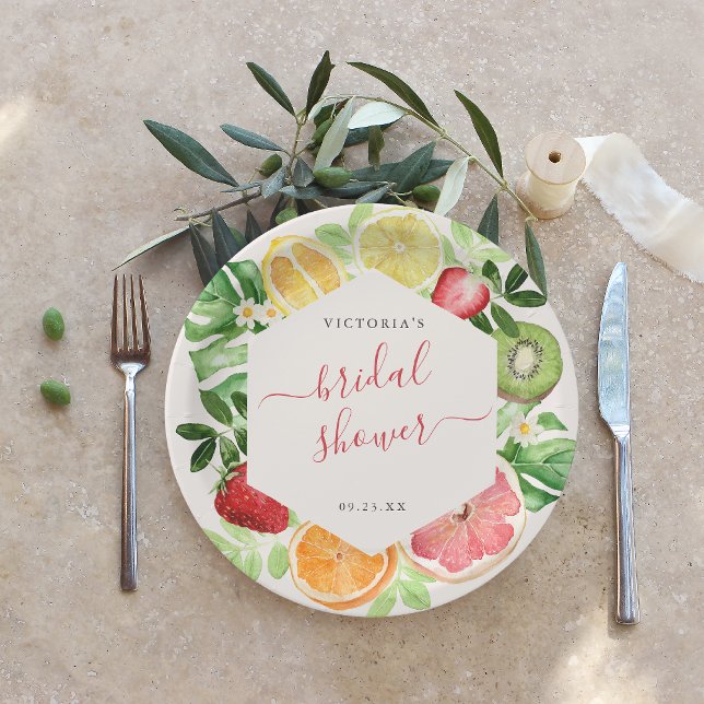 Tropical Citrus Bridal Shower  Paper Plate (Creator Uploaded)