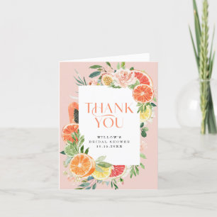 Tropical Citrus Bridal Shower Thank You Card