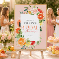 Tropical Citrus Bridal Shower Welcome Sign Lemon