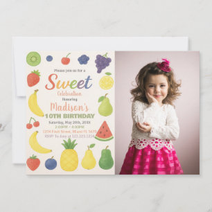 Tropical Citrus Fruit Birthday Invitation