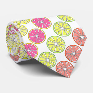 Tropical Citrus Fruit Lemon Lime Orange Grapefruit Tie