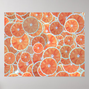 Tropical Citrus Fruit Oranges Tangerine Slices Poster