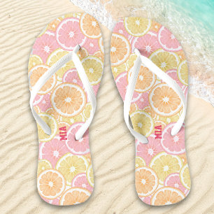 Tropical Citrus Fruit Pattern Name Jandals