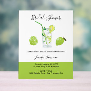 Tropical Citrus Green Lime Bridal Shower Acrylic Sign