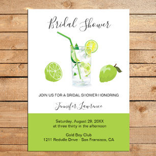 Tropical Citrus Green Lime Bridal Shower  Invitation