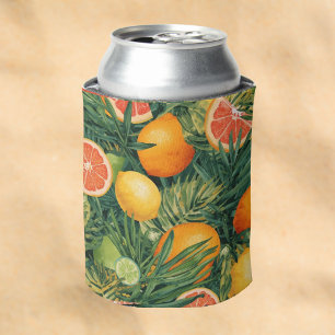 Tropical Citrus Medley – Watercolor Lemon, Orange Can Cooler