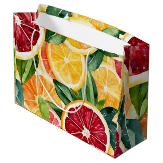 Tropical Citrus Orange Fruit Slices Large Gift Bag